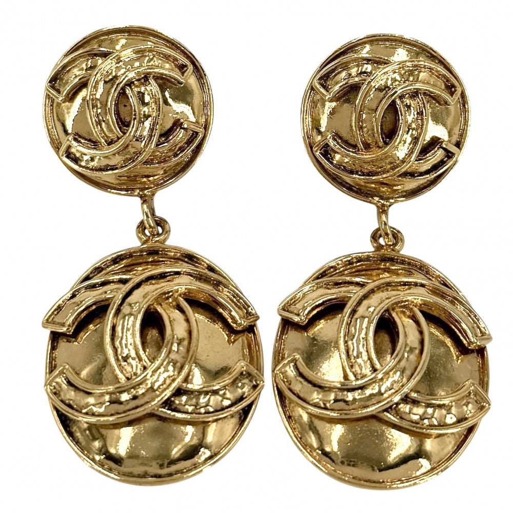 【開店SALE】 CHANEL シャネル イヤリング ココマーク スイング ヴィンテージ アクセサリー GP 94P ゴールド レディース 約42.3g【中古品】