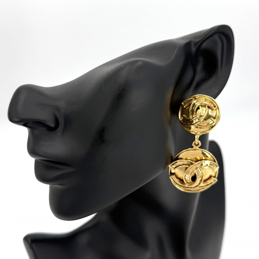 【開店SALE】 CHANEL シャネル イヤリング ココマーク スイング ヴィンテージ アクセサリー GP 94P ゴールド レディース 約42.3g【中古品】