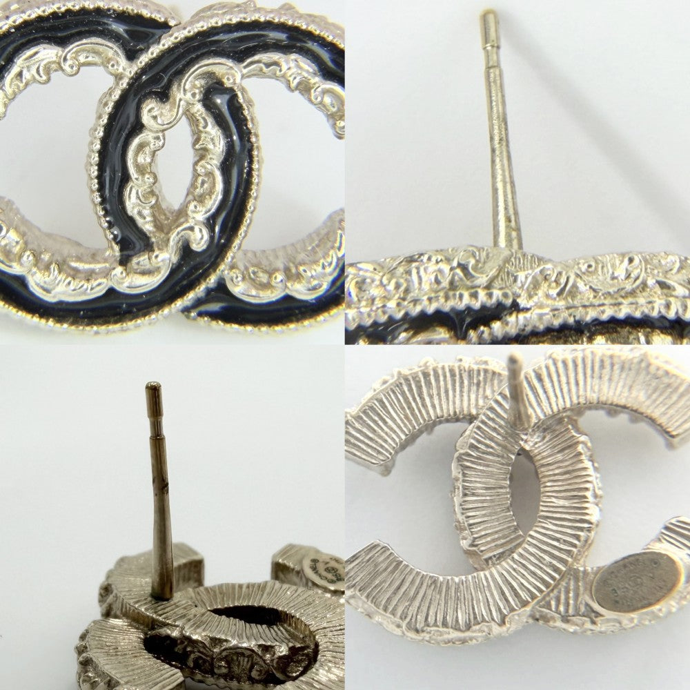 【開店SALE】 CHANEL シャネル ピアス ココマーク アクセサリー GP B15V ゴールド ブラック 黒 レディース 約7.2g 2015年【中古品】