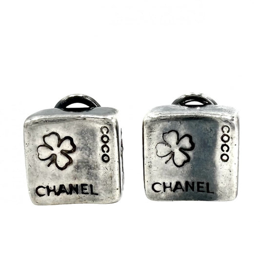 CHANEL シャネル イヤリング スクエア クローバー アクセサリー マドモアゼル ジュエリー シルバー925 シルバー レディース 約9.3g【中古品】