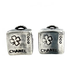 CHANEL シャネル イヤリング スクエア クローバー アクセサリー マドモアゼル ジュエリー シルバー925 シルバー レディース 約9.3g【中古品】