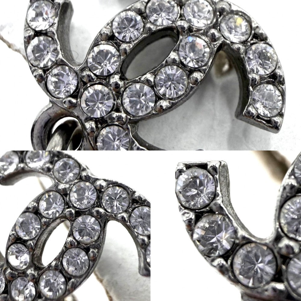 CHANEL シャネル ピアス ココマーク アクセサリー スイング ラインストーン C19B シルバー レディース 約5.4g 2019年【中古品】