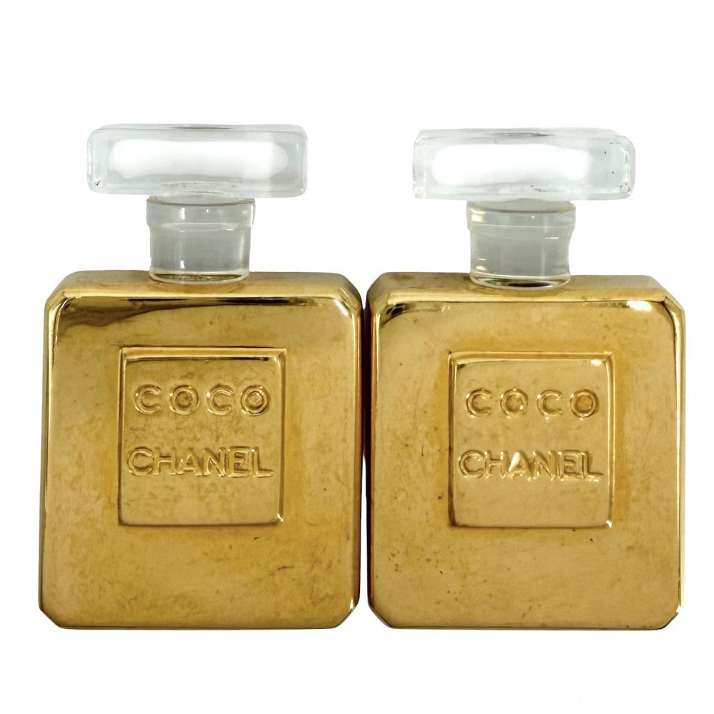 CHANEL シャネル イヤリング 香水モチーフ アクセサリー ゴールド GP レディース 約38.9g【中古品】