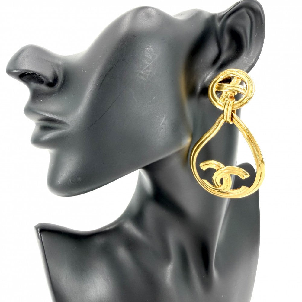 CHANEL シャネル イヤリング ココマーク アクセサリー ヴィンテージ スイング GP 96P ゴールド レディース 約25.6g 1996年【中古品】