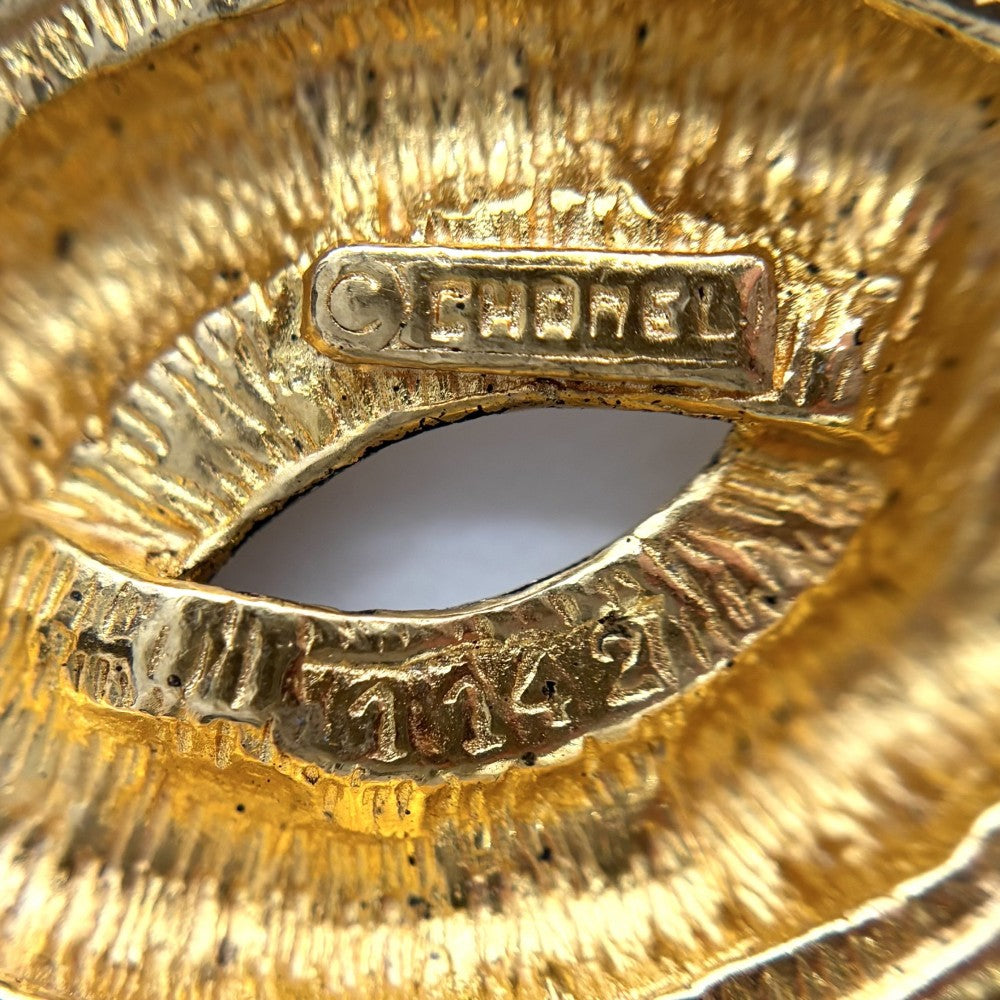 CHANEL シャネル ブローチ マトラッセ ココマーク アクセサリー ココ ヴィンテージ GP ゴールド レディース 約19.3g【中古品】