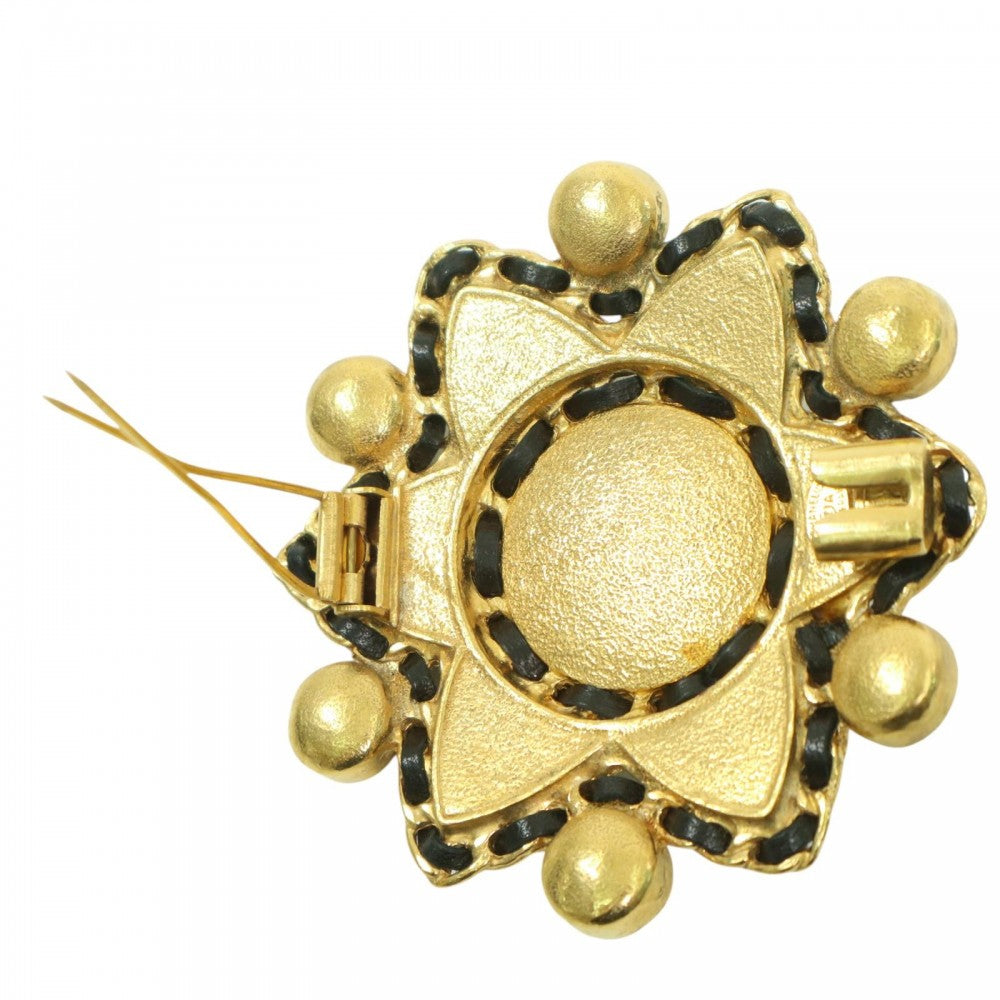 【開店SALE】 CHANEL シャネル ブローチ グリポア ストーン ココマーク ヴィンテージ ココ アクセサリー GP レザー 95A ゴールド マルチカラー レディース 約76.5g 1995年【中古品】
