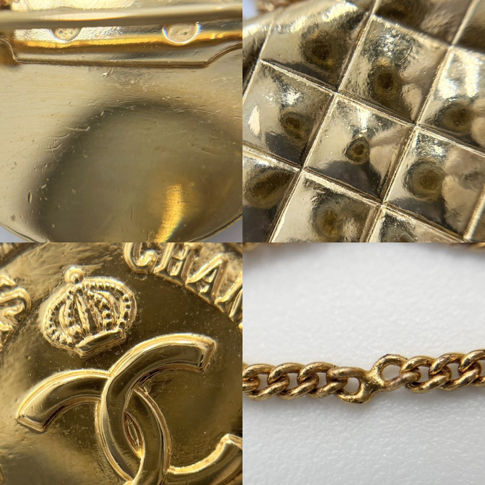 【開店SALE】 CHANEL シャネル ブローチ マトラッセ バッグモチーフ スイング ココマーク ココ アクセサリー ヴィンテージ GP 26 ゴールド レディース 約19.6g 1991年【中古品】