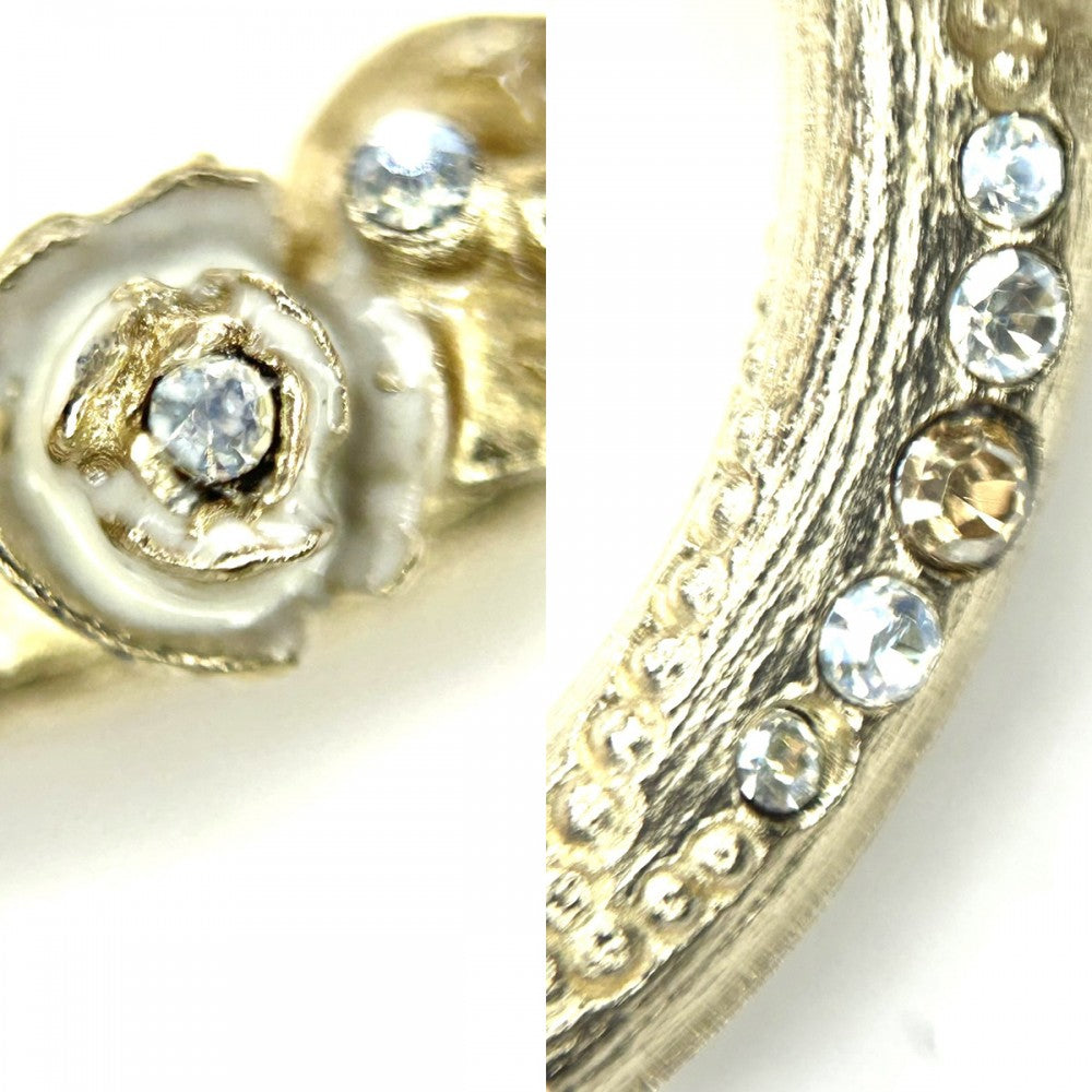 【開店SALE】 CHANEL シャネル ブローチ ココマーク　ココ アクセサリー フラワー GP ラインストーン フェイクパール 13C ゴールド レディース 約12.1g 2013年【中古品】