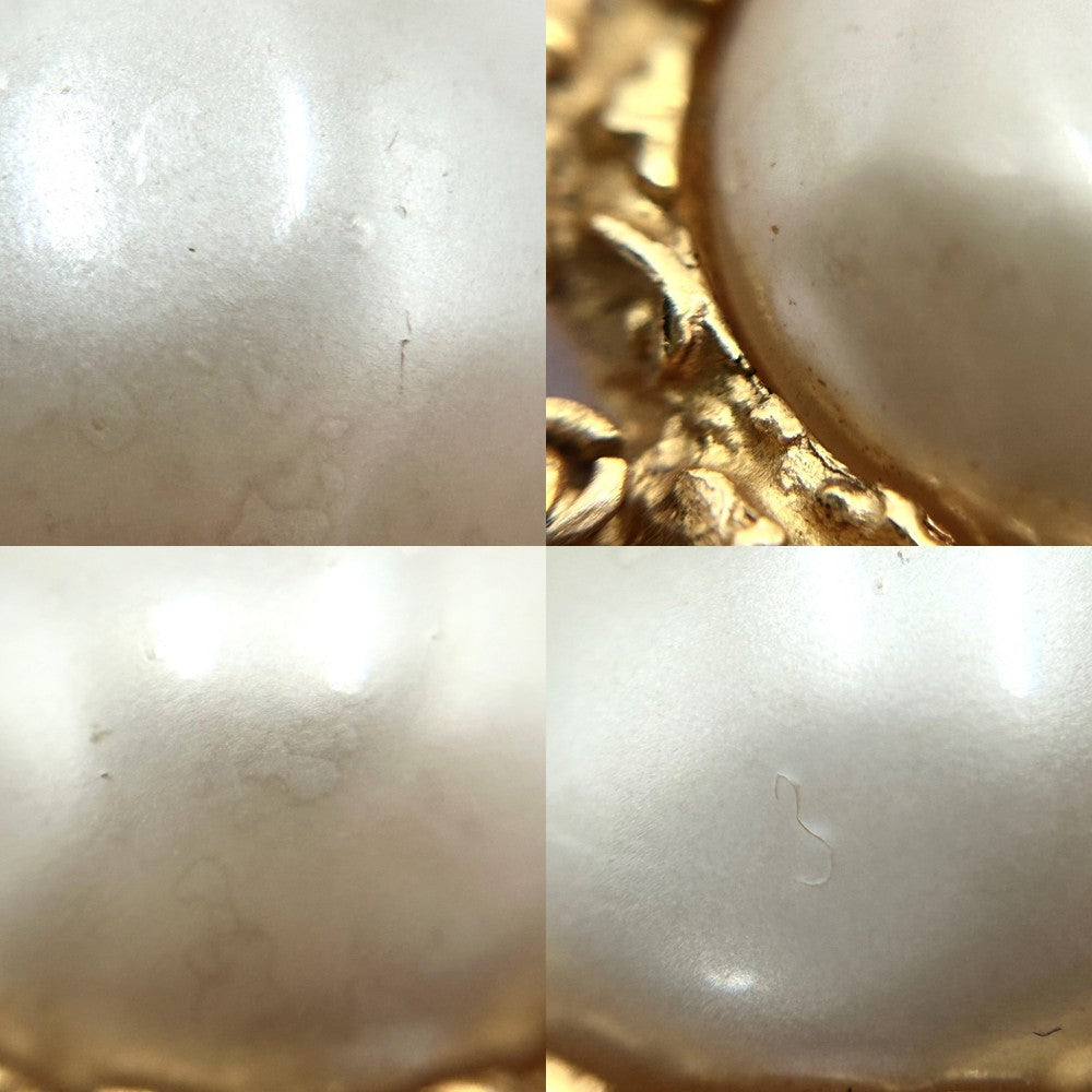 【開店SALE】 CHANEL シャネル ブローチ アクセサリー GP フェイクパール 03A ゴールド ホワイト 白 レディース 約26g 2003年【中古品】