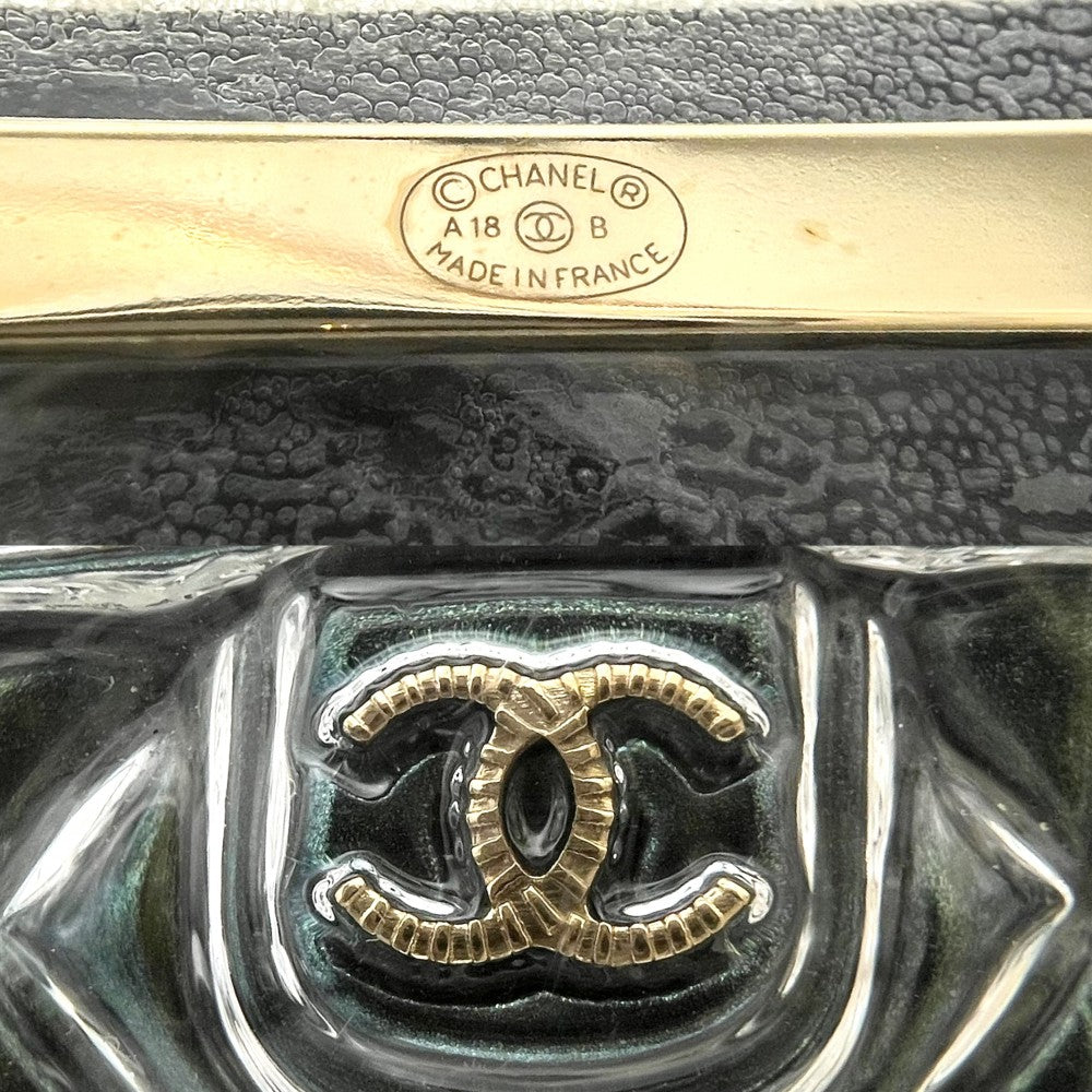 【開店SALE】 CHANEL シャネル ブローチ マトラッセ バッグモチーフ アクセサリー ココマーク A18B メタリックグリーン ゴールド レディース 約22.3g 2018年【中古品】