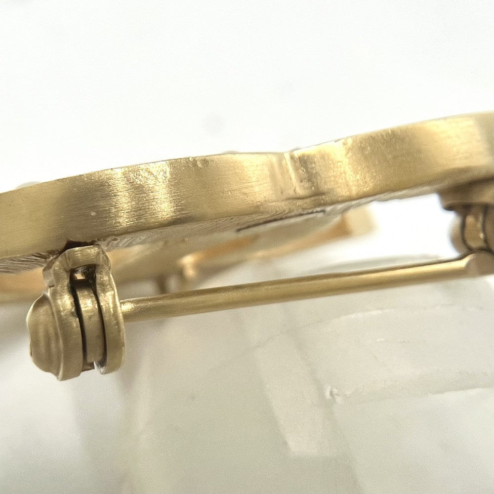 CHANEL シャネル ブローチ ココマーク アクセサリー GP ラインストーン フェイクパール 06A ゴールド レディース 約9.8g 2006年【中古品】