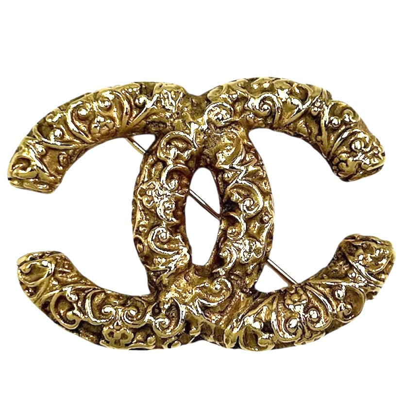 【開店SALE】 CHANEL シャネル ブローチ マグマ ココマーク アクセサリー 溶岩 GP 93A ゴールド レディース 約16.5g 1993年【中古品】