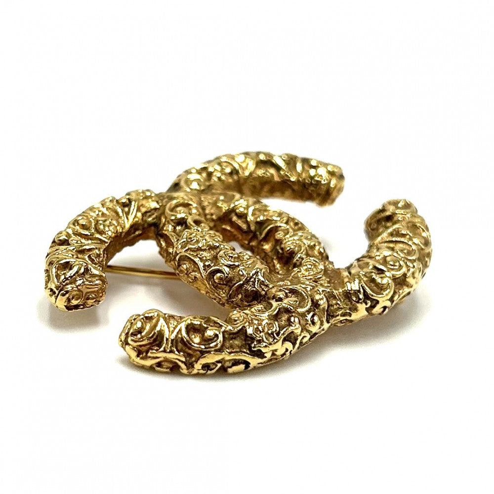【開店SALE】 CHANEL シャネル ブローチ マグマ ココマーク アクセサリー 溶岩 GP 93A ゴールド レディース 約16.5g 1993年【中古品】