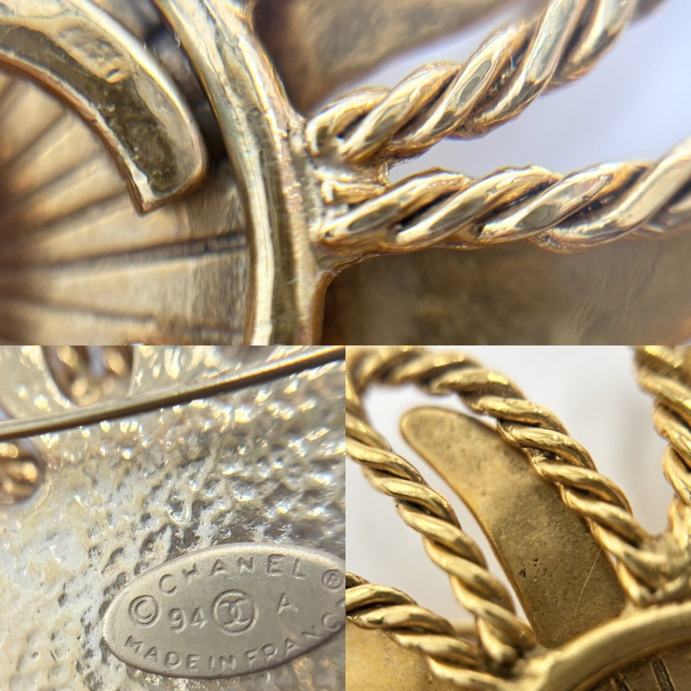 【開店SALE】 CHANEL シャネル ブローチ 太陽モチーフ ココマーク アクセサリー GP 94A ゴールド レディース 約25.3g 1994年【中古品】