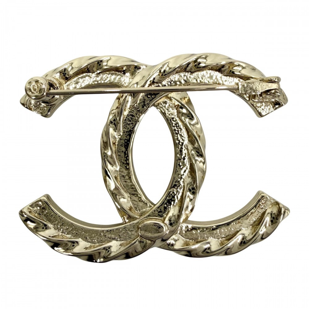 CHANEL シャネル ブローチ ココマーク アクセサリー GP ラインストーン B25C ゴールド レディース 約20.3g 2025年【中古品】