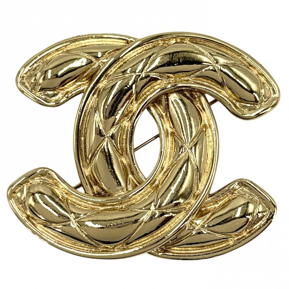 【開店SALE】 CHANEL シャネル ブローチ マトラッセ ココマーク アクセサリー ヴィンテージ GP ゴールド レディース 約35.2g【中古品】