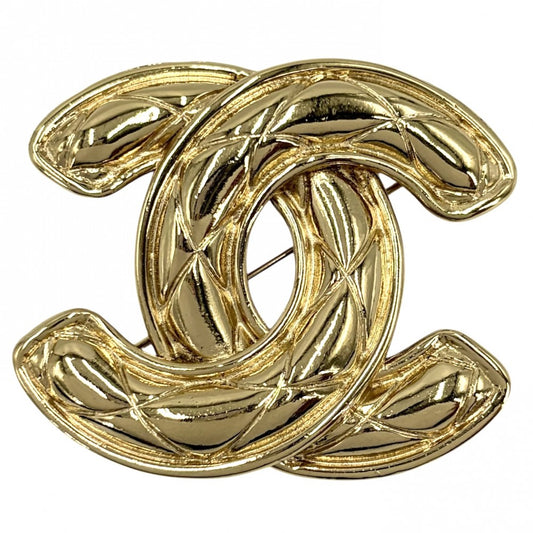 【開店SALE】 CHANEL シャネル ブローチ マトラッセ ココマーク アクセサリー ヴィンテージ GP ゴールド レディース 約35.2g【中古品】