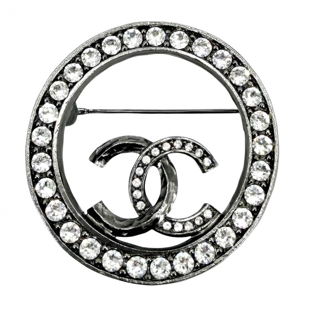 CHANEL シャネル ブローチ ラウンド ココマーク アクセサリー ラインストーン C21K レディース 約16.7g 2021年【中古品】