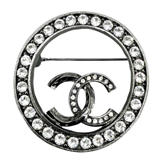CHANEL シャネル ブローチ ラウンド ココマーク アクセサリー ラインストーン C21K レディース 約16.7g 2021年【中古品】