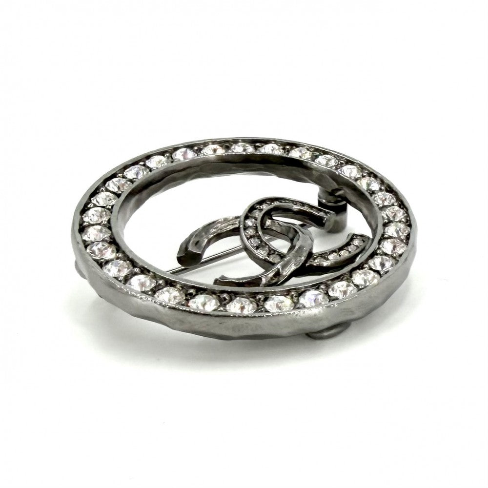 CHANEL シャネル ブローチ ラウンド ココマーク アクセサリー ラインストーン C21K レディース 約16.7g 2021年【中古品】