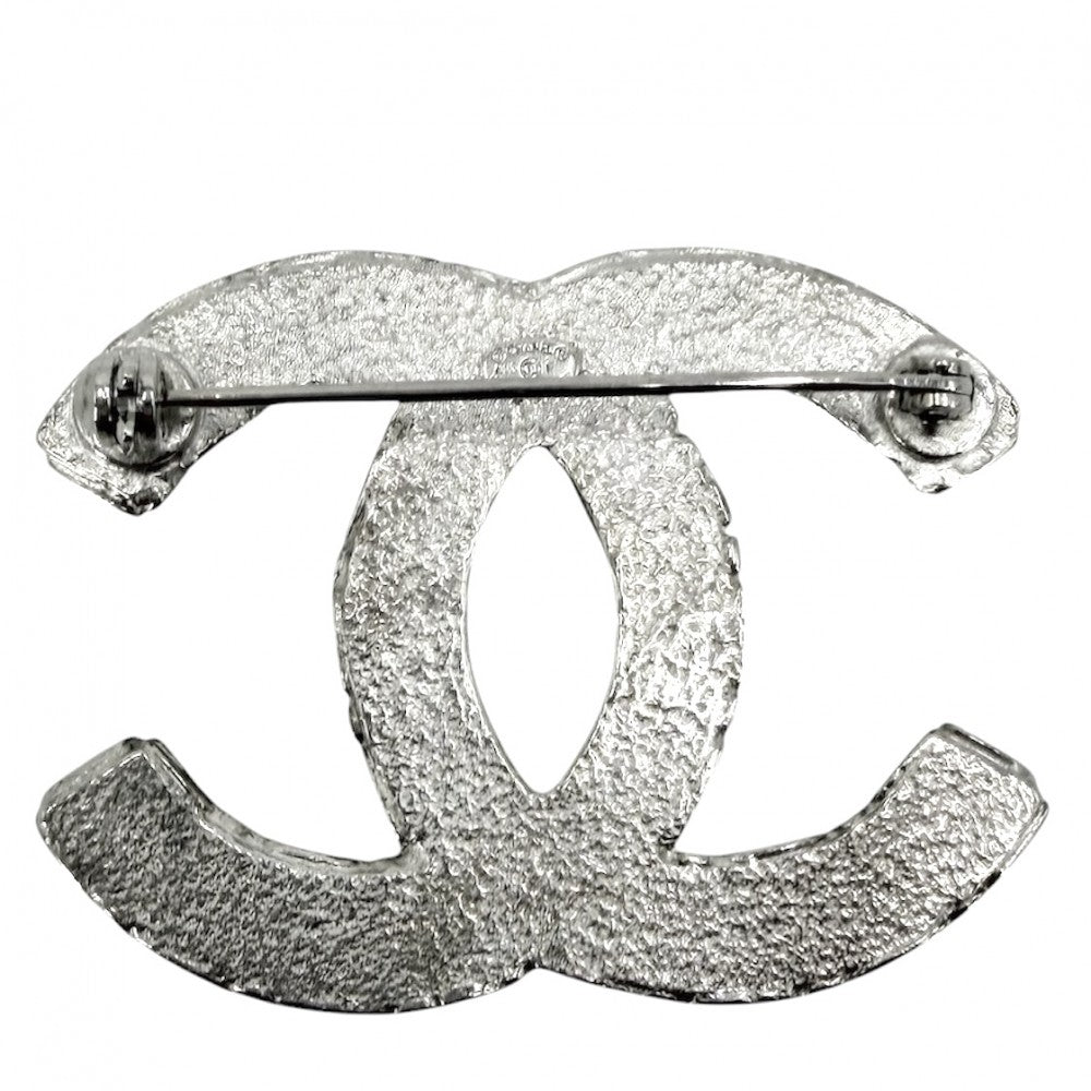 CHANEL シャネル ブローチ ココマーク アクセサリー ラインストーン A13P シルバー レディース 約17.1g 2013年【中古品】