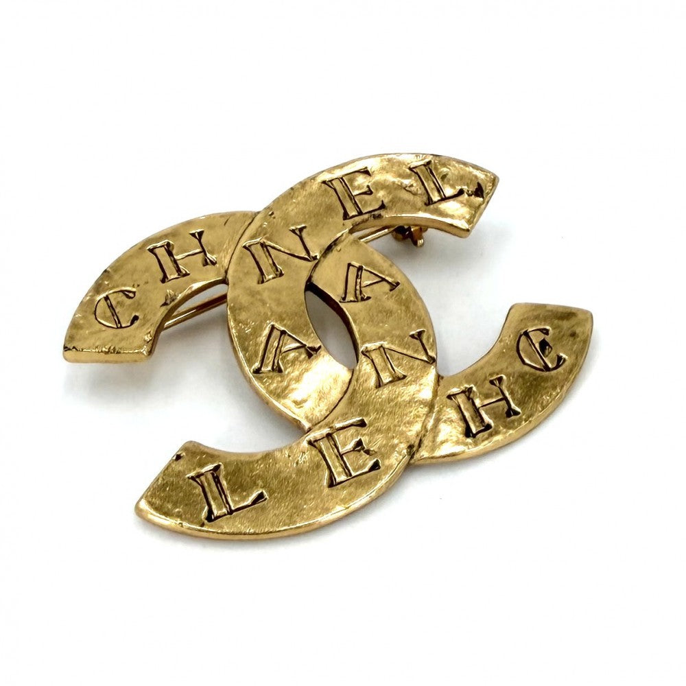 CHANEL シャネル ブローチ ロゴ ココマーク アクセサリー ヴィンテージ GP 99A ゴールド レディース 約7.4g 1999年【中古品】