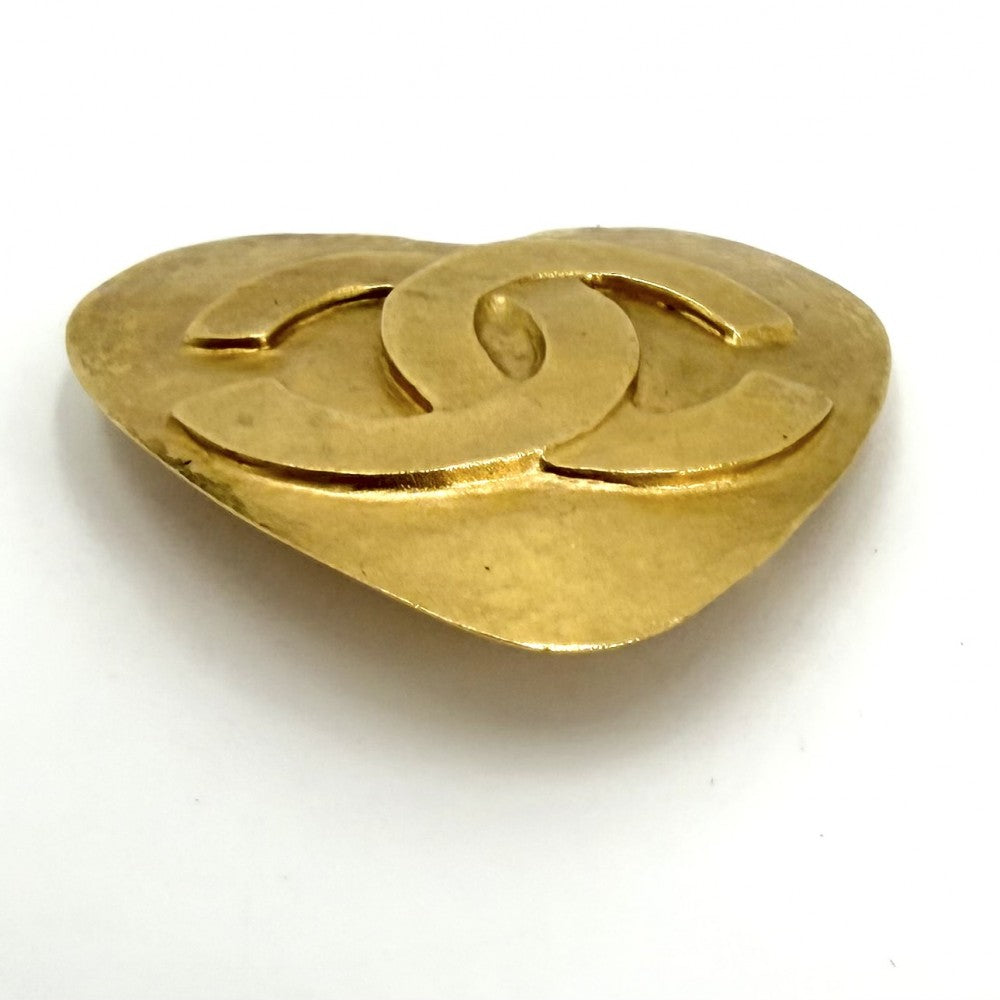 CHANEL シャネル ブローチ ココマーク ハート アクセサリー GP 95P ゴールド レディース 約14.3g 1995年【中古品】