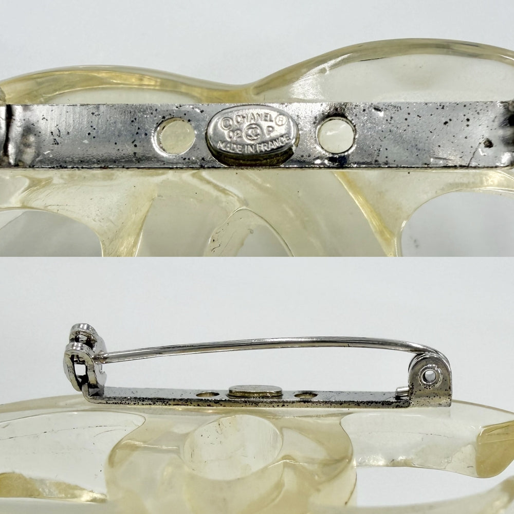 CHANEL シャネル ブローチ ココマーク アクセサリー 02P クリア レディース 約10.5g 2002年【中古品】