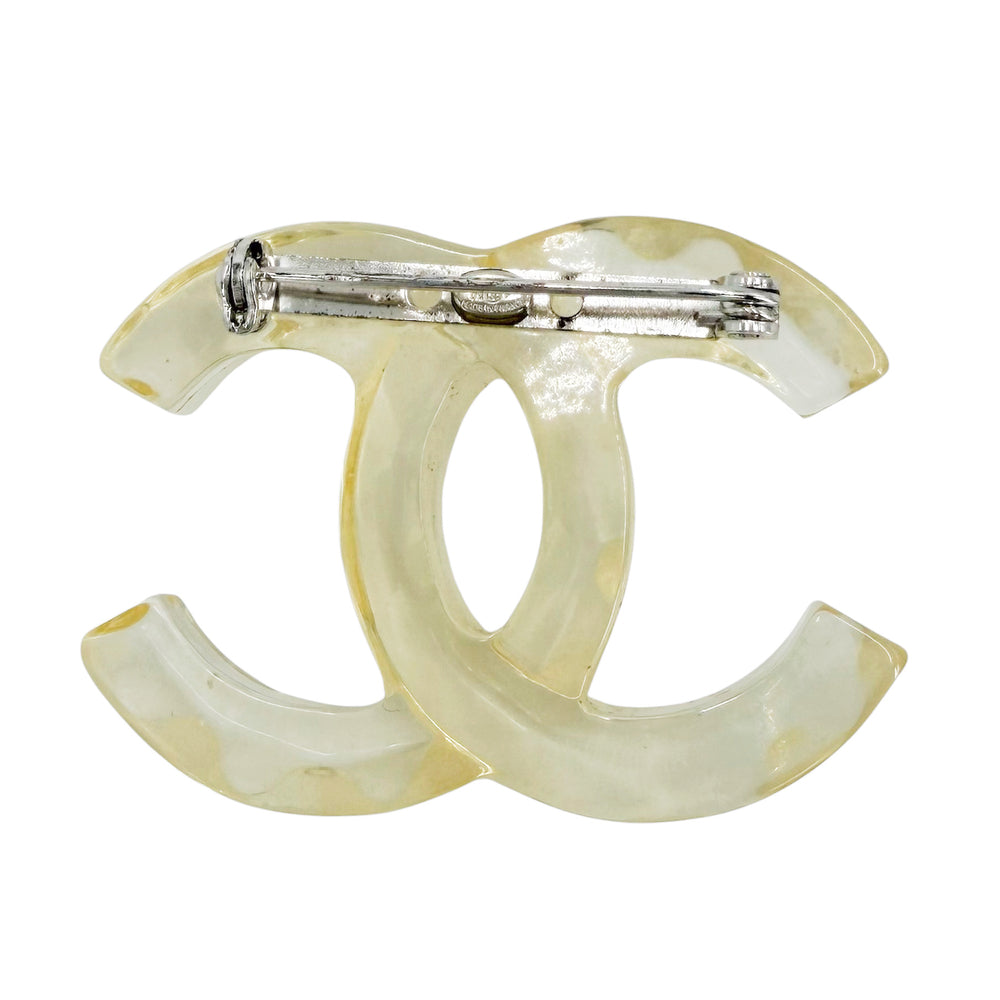 CHANEL シャネル ブローチ ココマーク アクセサリー 02P クリア レディース 約10.5g 2002年【中古品】
