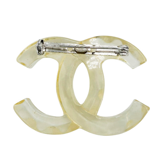 CHANEL シャネル ブローチ ココマーク アクセサリー 02P クリア レディース 約10.5g 2002年【中古品】