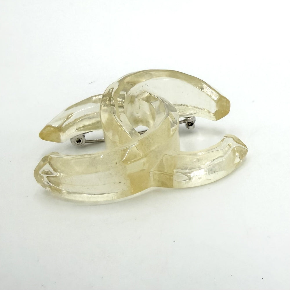 CHANEL シャネル ブローチ ココマーク アクセサリー 02P クリア レディース 約10.5g 2002年【中古品】