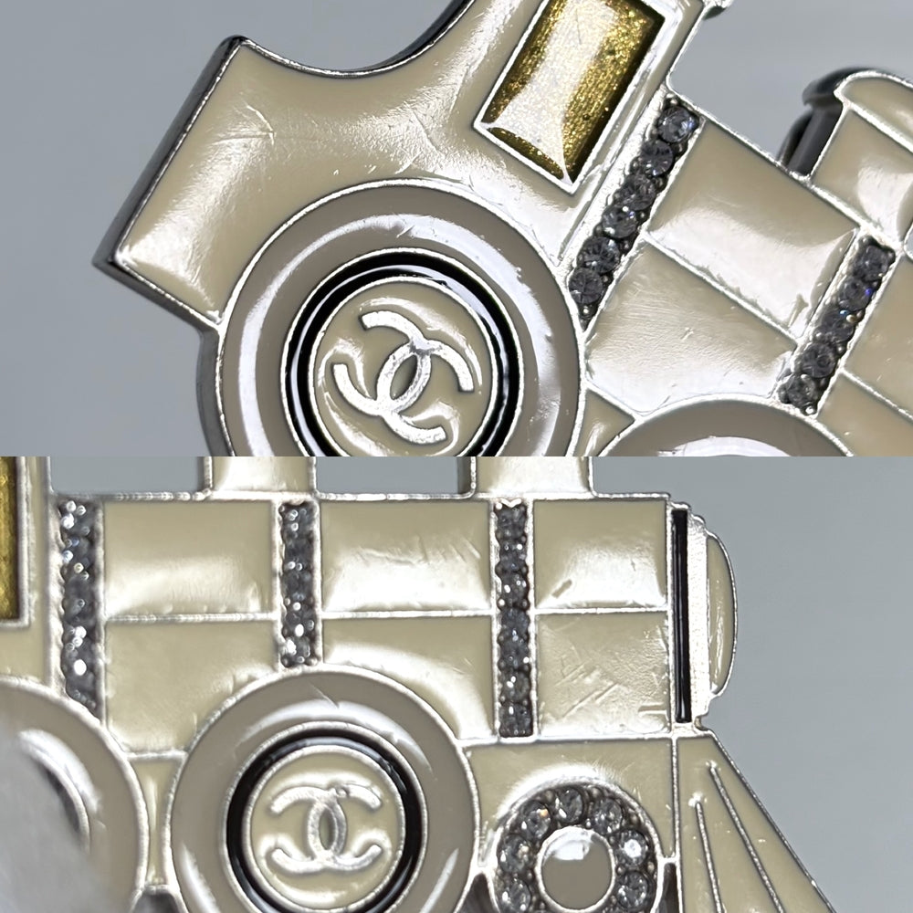 CHANEL シャネル ブローチ ココマーク ココトレイン アクセサリー 機関車モチーフ エナメル ラインストーン 07C レディース 約18.8g 2007年【中古品】