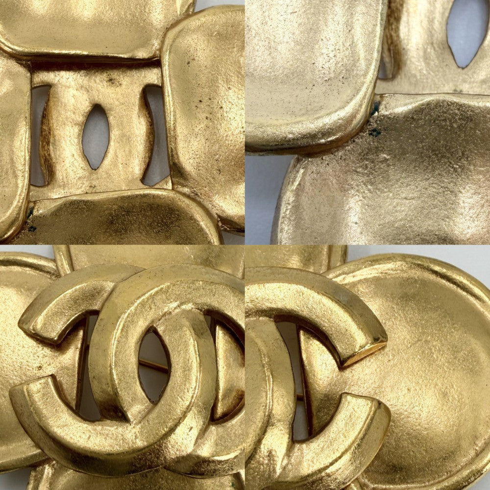 CHANEL シャネル ブローチ クローバー ココマーク アクセサリー ヴィンテージ GP 96P ゴールド レディース 約28.5g 1996年【中古品】