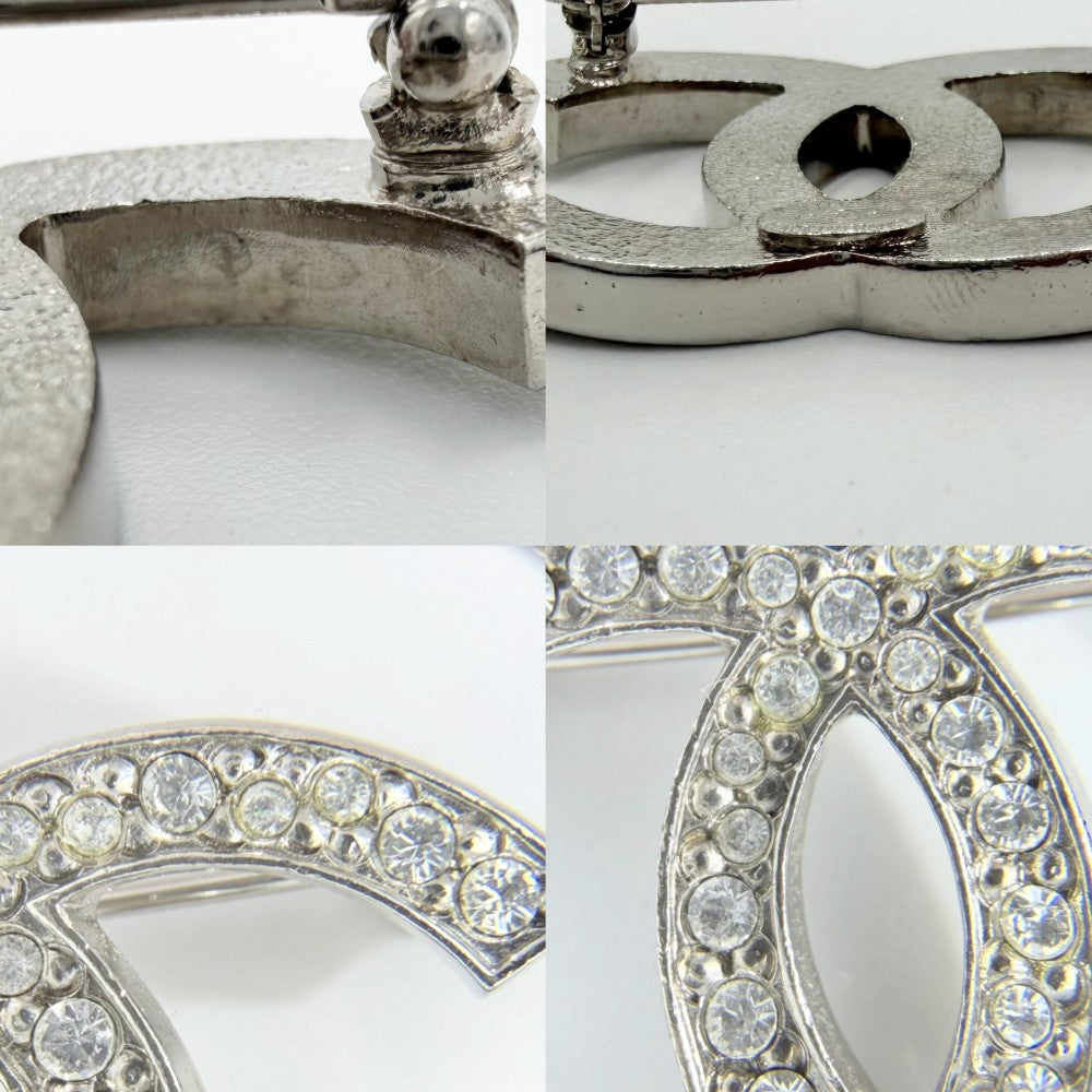 CHANEL シャネル ブローチ ココマーク アクセサリー ラインストーン 12C シルバー レディース 約12.3g 2012年【中古品】