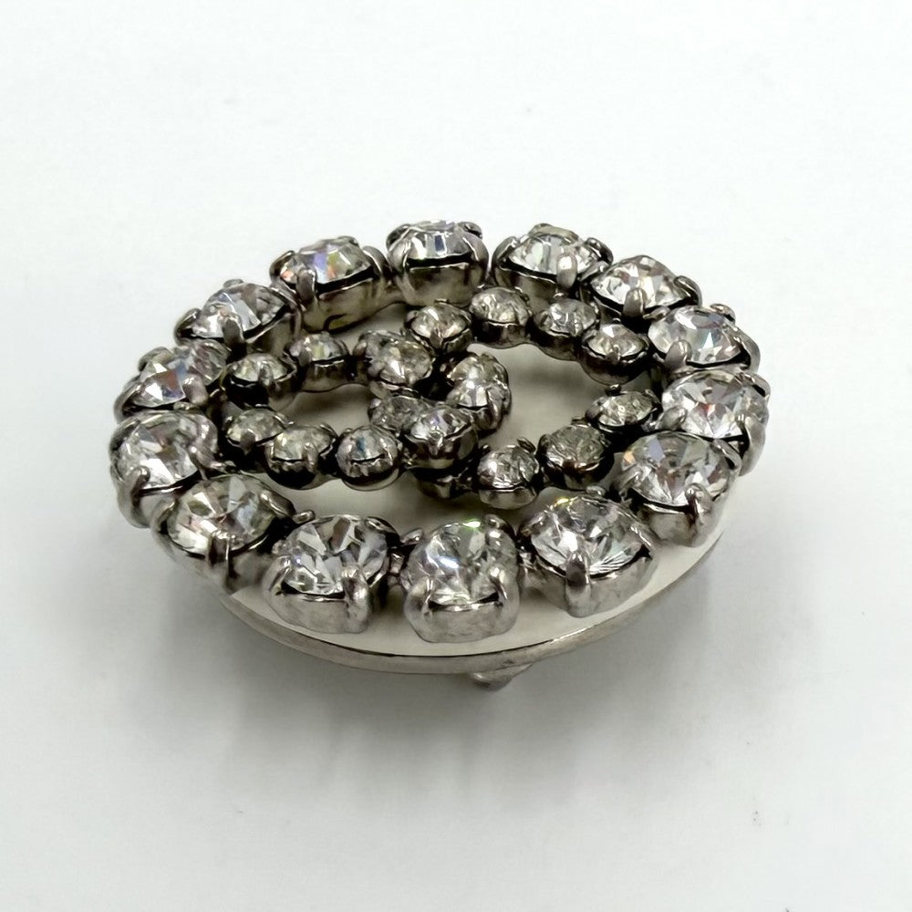 CHANEL シャネル ブローチ ラウンド ココマーク アクセサリー ラインストーン 00A レディース 約14.1g 2000年【中古品】