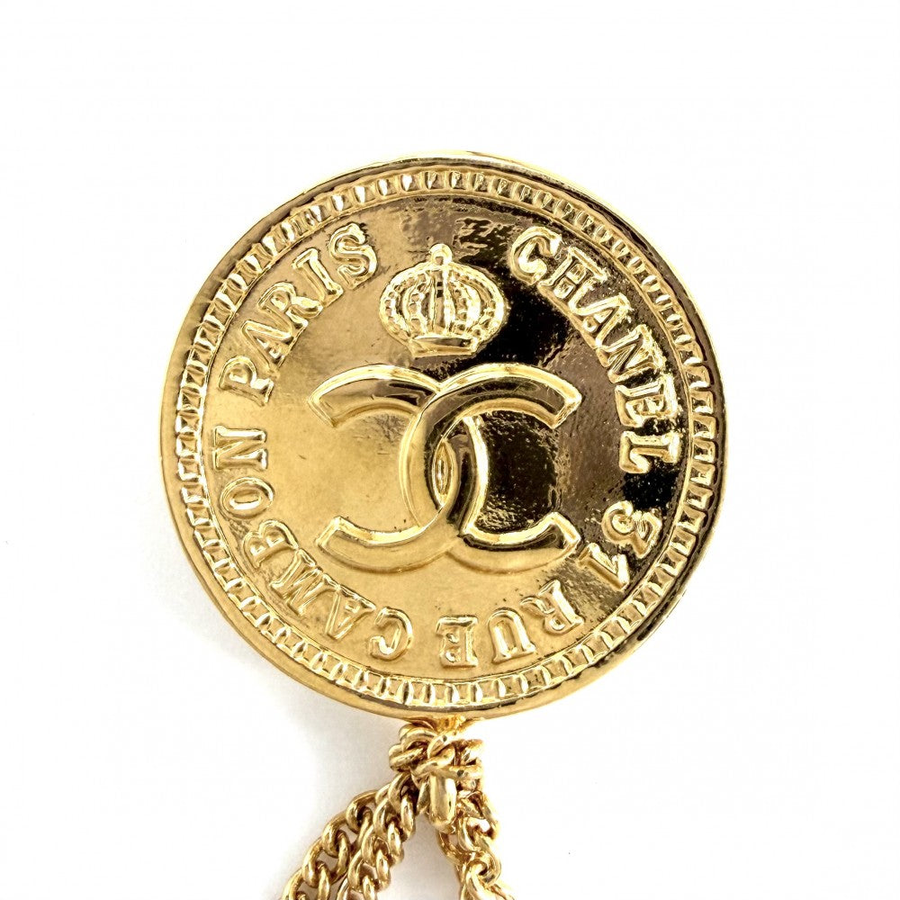 CHANEL シャネル ブローチ マトラッセ バッグモチーフ ココマーク アクセサリー ヴィンテージ GP 2 6 ゴールド レディース 約19.0g 1991年【中古品】