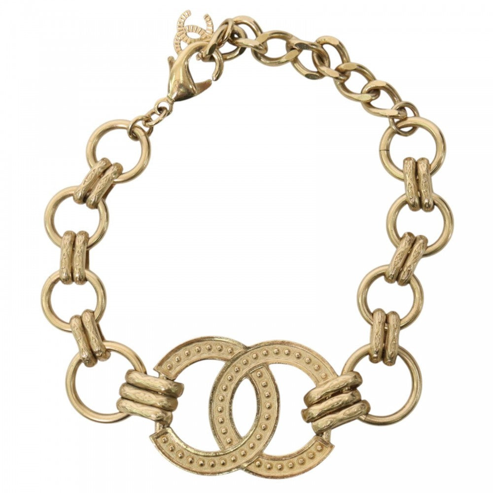 CHANEL シャネル ブレスレット ココマーク ココ アクセサリー GP ラインストーン F24B ゴールド レディース 約23.3g 2024年【中古品】