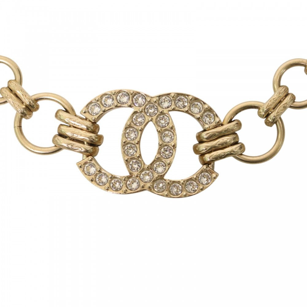 CHANEL シャネル ブレスレット ココマーク ココ アクセサリー GP ラインストーン F24B ゴールド レディース 約23.3g 2024年【中古品】