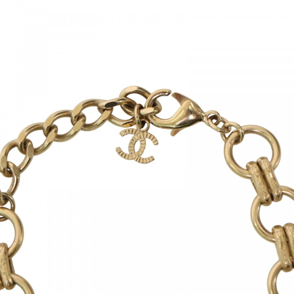 CHANEL シャネル ブレスレット ココマーク ココ アクセサリー GP ラインストーン F24B ゴールド レディース 約23.3g 2024年【中古品】