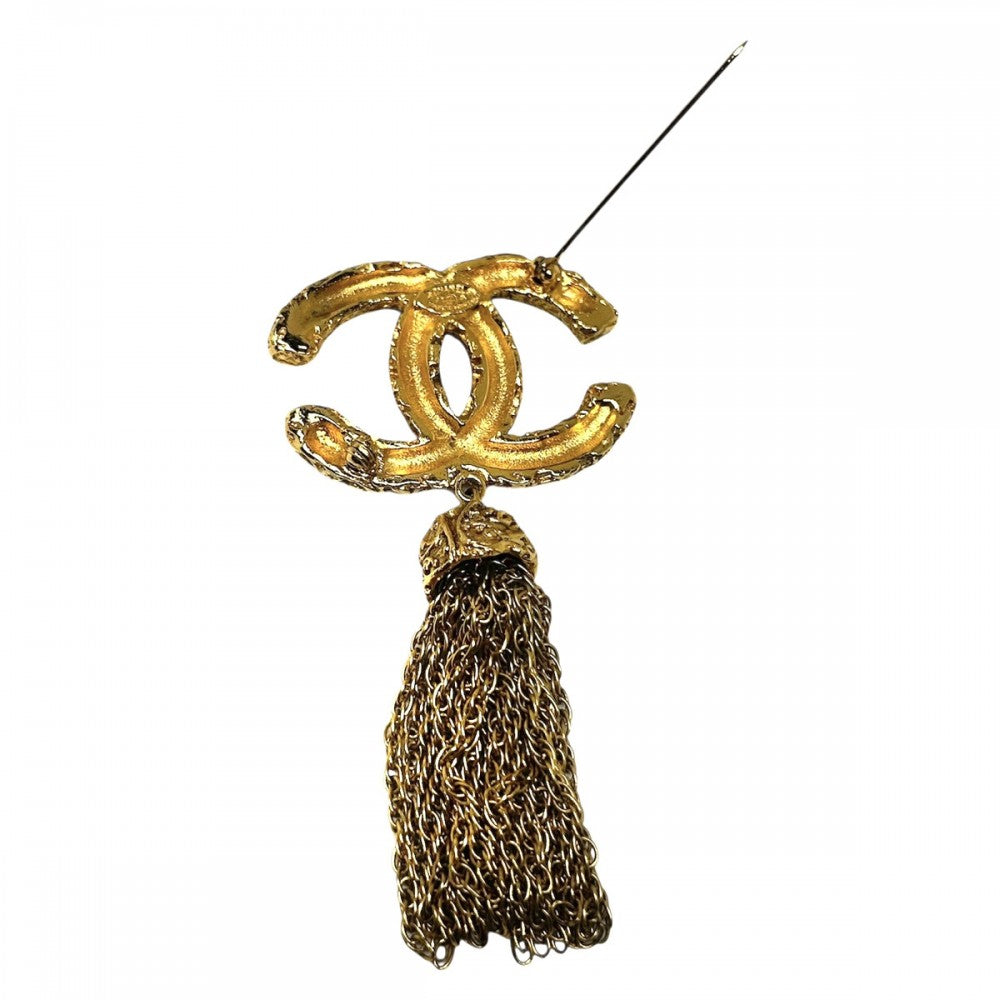 【開店SALE】 CHANEL シャネル ブローチ マグマ ココマーク　ココ アクセサリー フリンジ 溶岩 ヴィンテージ GP 93A ゴールド レディース 約29.7g 1993年【中古品】