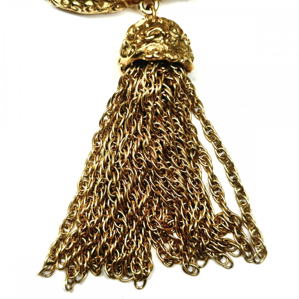 【開店SALE】 CHANEL シャネル ブローチ マグマ ココマーク　ココ アクセサリー フリンジ 溶岩 ヴィンテージ GP 93A ゴールド レディース 約29.7g 1993年【中古品】