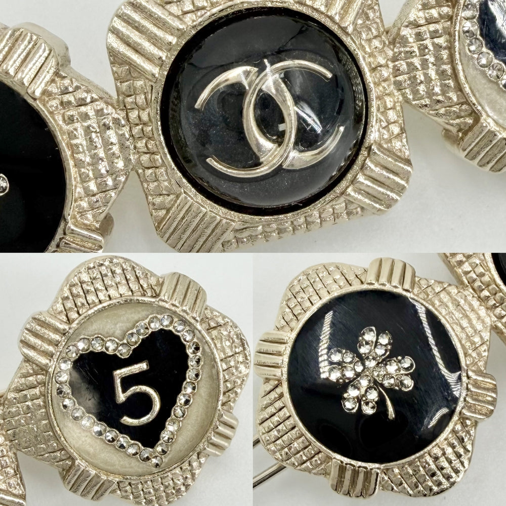 CHANEL シャネル ヘアアクセサリー ヘアクリップ ヘアピン ココマーク アクセサリー ファッションアイテム GP ラインストーン D21A ゴールド ブラック 黒 レディース 約27.8g 2021年【中古品】