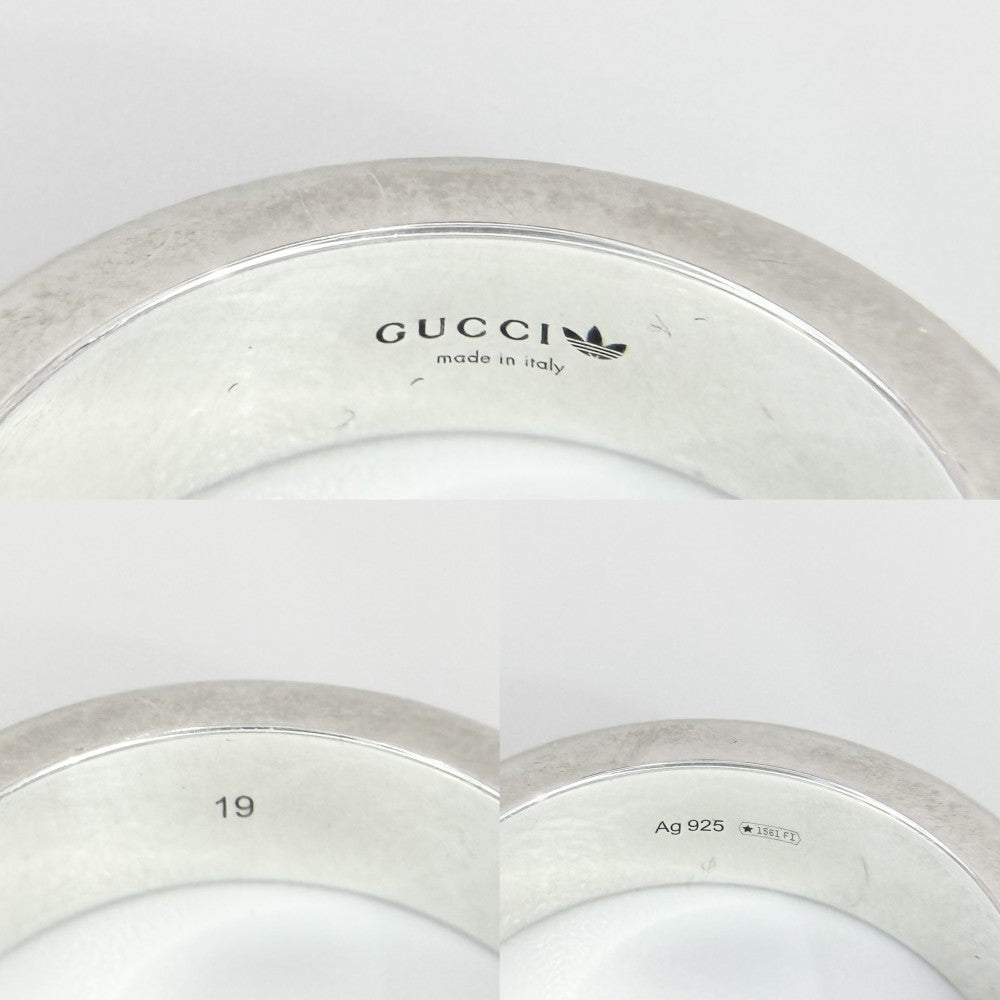 【開店SALE】 GUCCI グッチ 指輪 GG adidas アクセサリー アディダスコラボ 小物 19サイズ シルバー925 約18号 702766 メンズ 約8.7g【中古品】