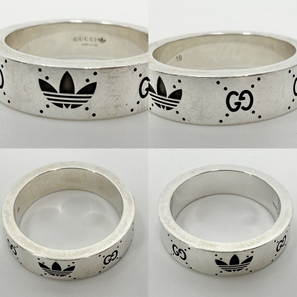 【開店SALE】 GUCCI グッチ 指輪 GG adidas アクセサリー アディダスコラボ 小物 19サイズ シルバー925 約18号 702766 メンズ 約8.7g【中古品】