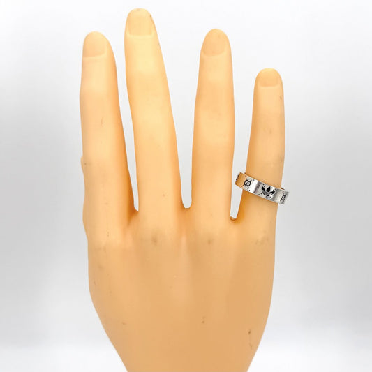 【開店SALE】 GUCCI グッチ 指輪 GG adidas アクセサリー アディダスコラボ 小物 19サイズ シルバー925 約18号 702766 メンズ 約8.7g【中古品】