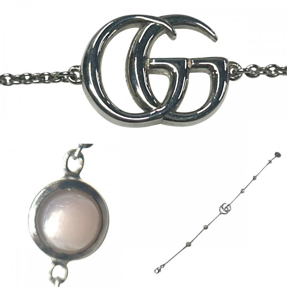 【開店SALE】 GUCCI グッチ ブレスレット ダブルG マザー・オブ・パール Ag925 ジュエリー アクセサリー 鍵 GG シルバー925 527393 シルバー ピンク レディース 約6.5g【中古品】