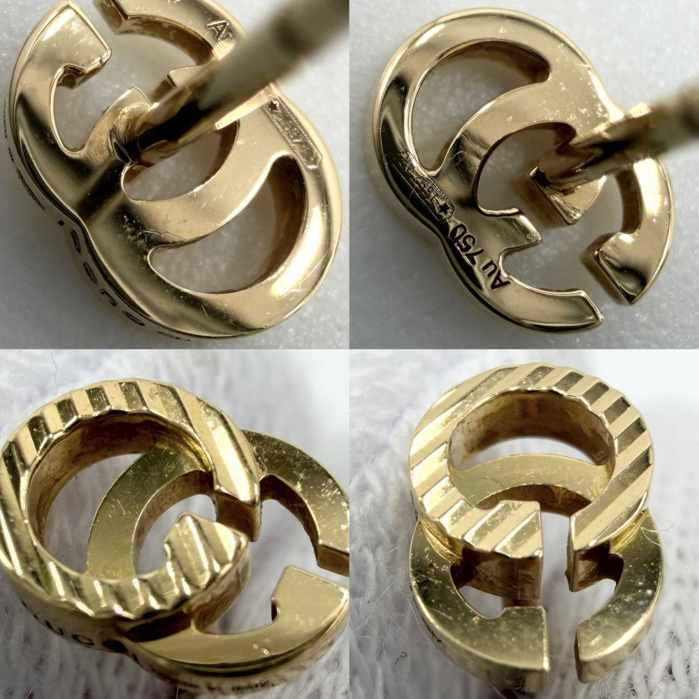 GUCCI グッチ ピアス GGランニング 18金YG Au750 小さめ シンプル アクセサリー ジュエリー K18イエローゴールド レディース 約1.2g【中古品】