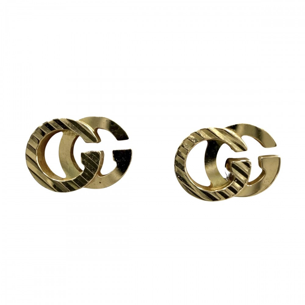 GUCCI グッチ ピアス GGランニング 18金YG Au750 小さめ シンプル アクセサリー ジュエリー K18イエローゴールド レディース 約1.2g【中古品】