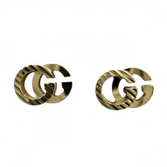 GUCCI グッチ ピアス GGランニング 18金YG Au750 小さめ シンプル アクセサリー ジュエリー K18イエローゴールド レディース 約1.2g【中古品】