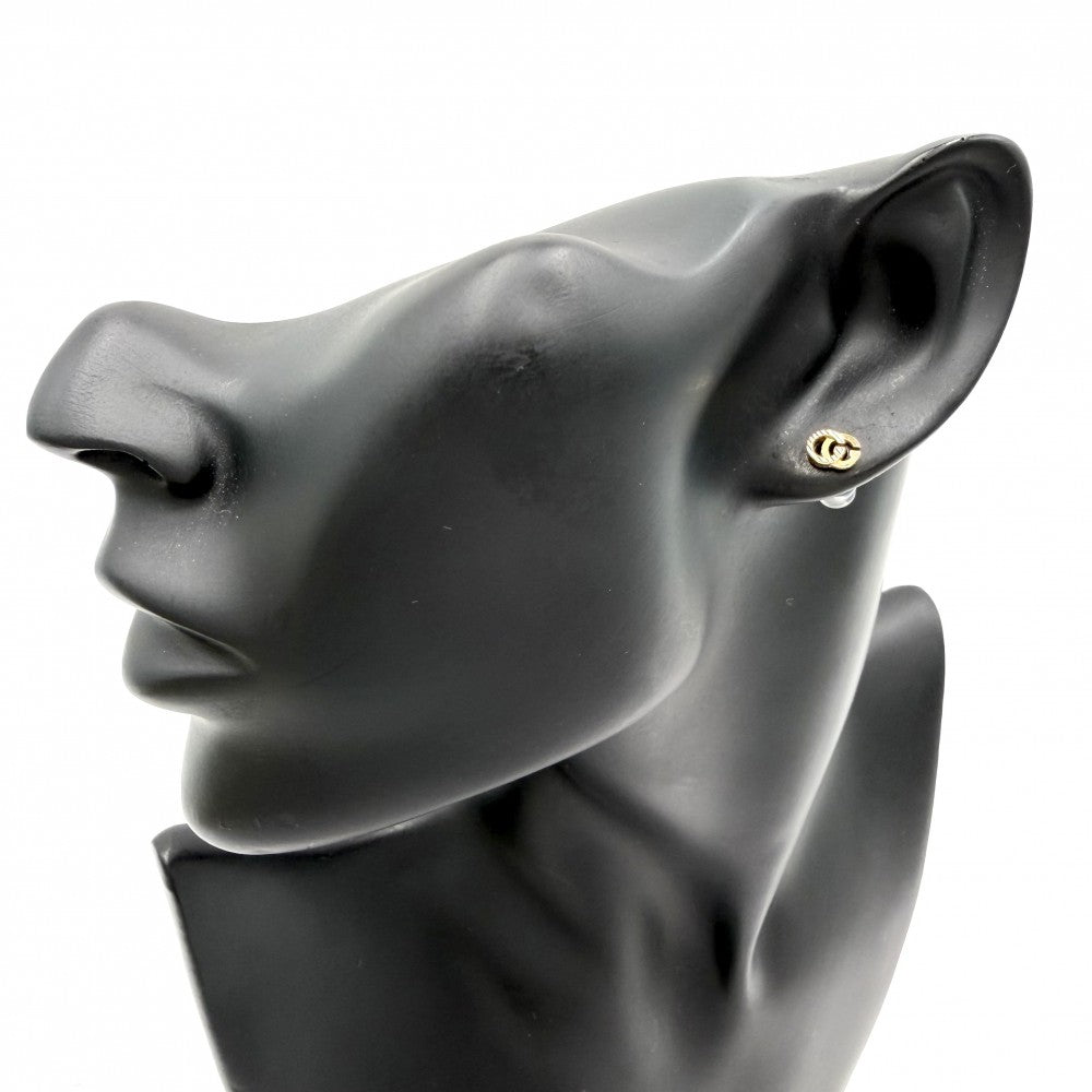 GUCCI グッチ ピアス GGランニング 18金YG Au750 小さめ シンプル アクセサリー ジュエリー K18イエローゴールド レディース 約1.2g【中古品】